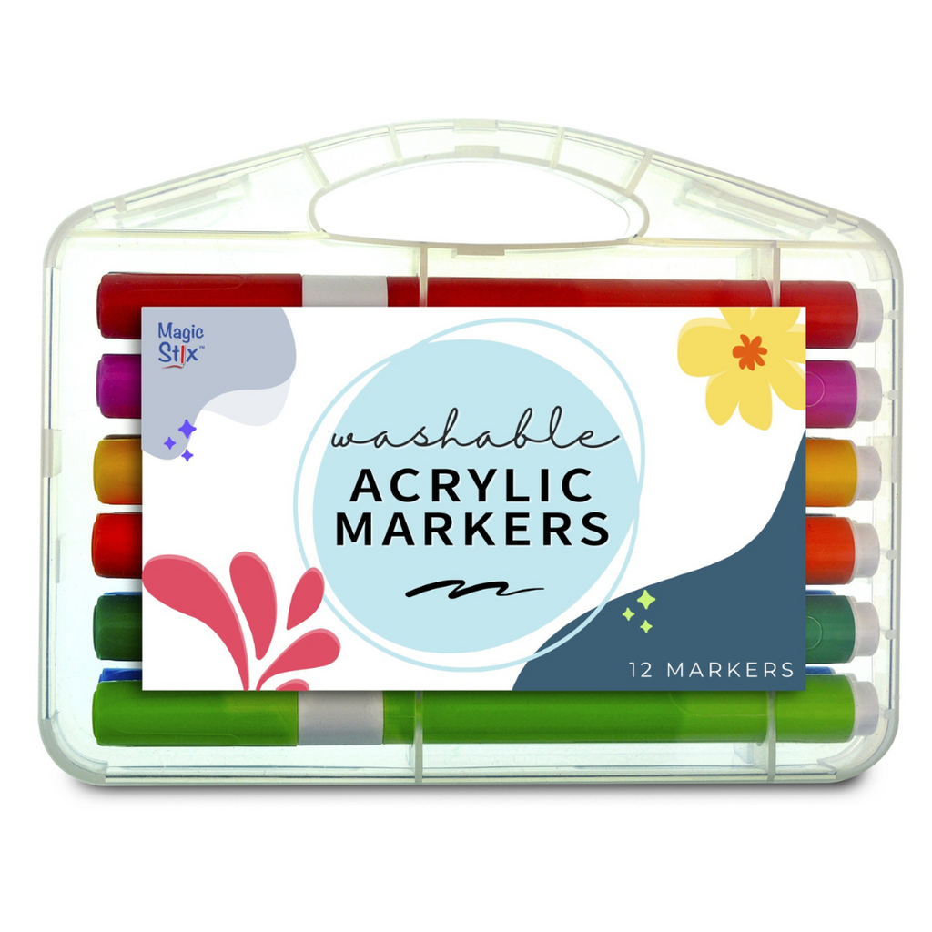 acrylic markers washable 12 pack packaging