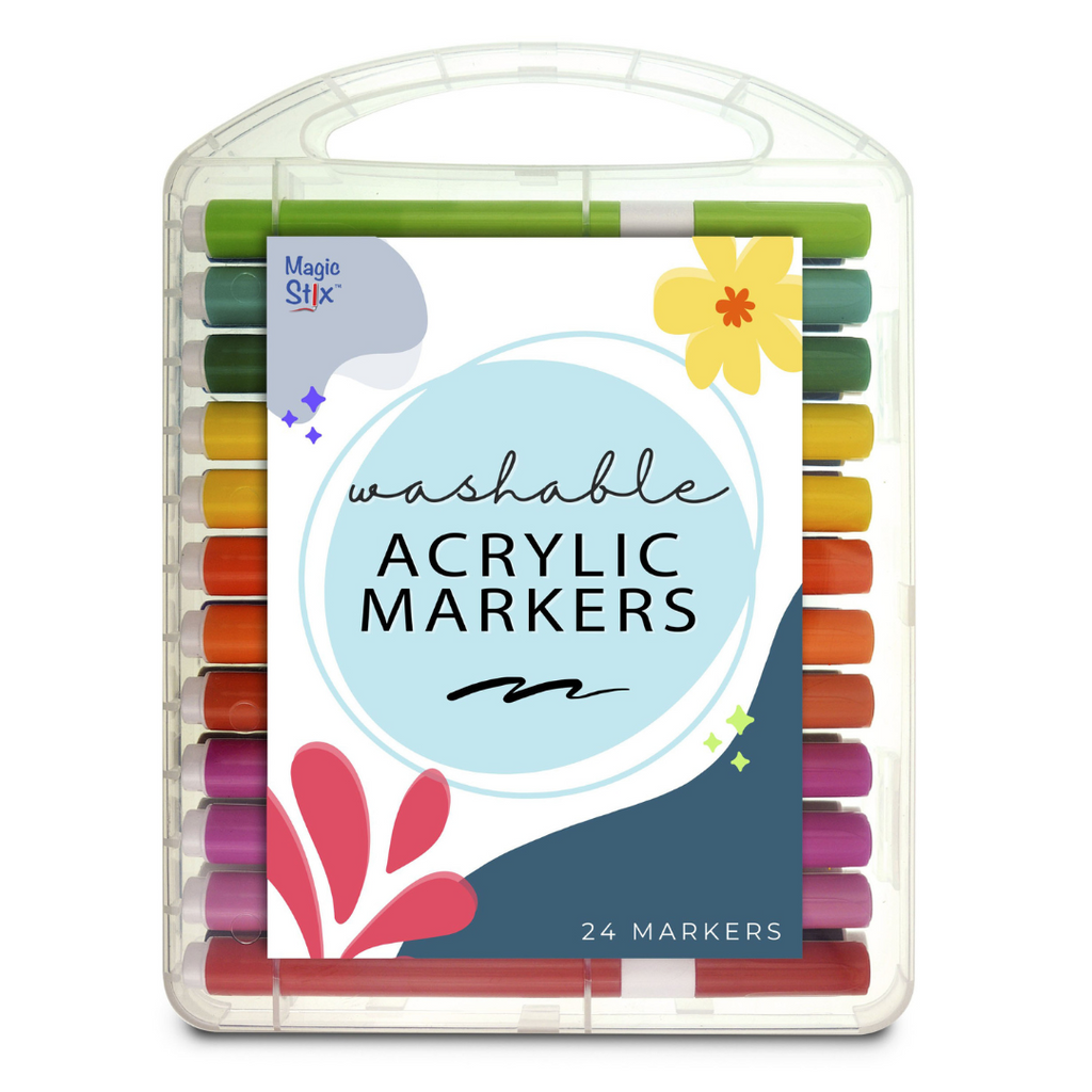 acrylic markers washable 24 pack packaging