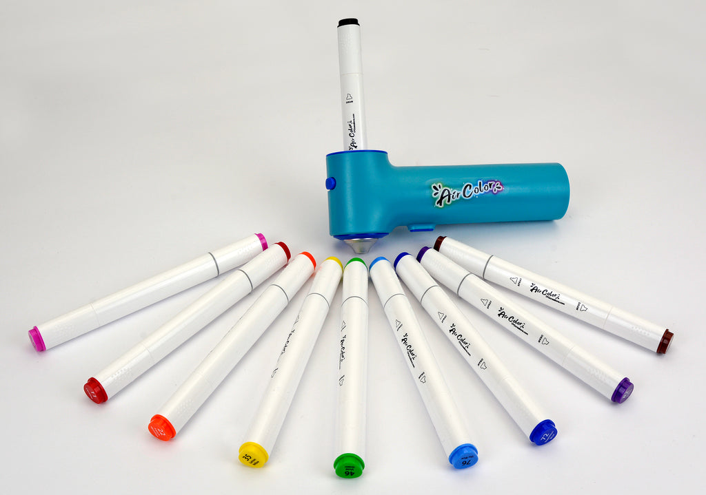 air color airbrush kit with 10 dual tip markers