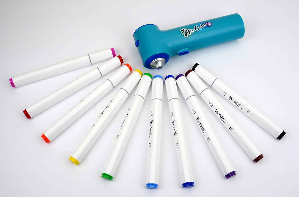 air color airbrush kit with 10 dual tip markers