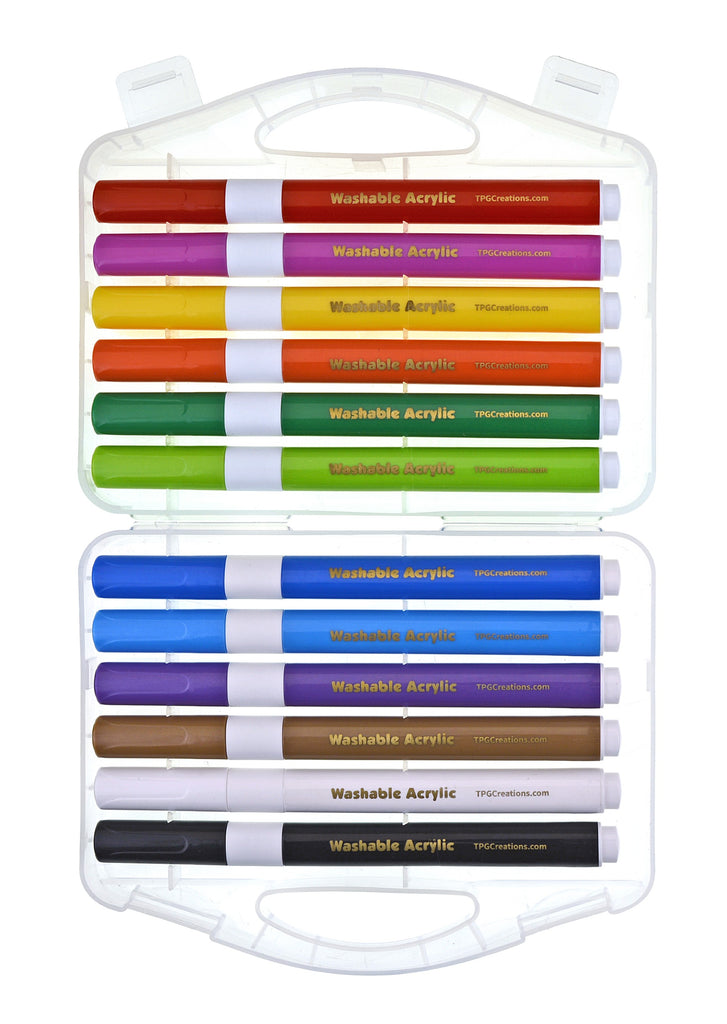 acrylic markers washable 12 pack packaging open